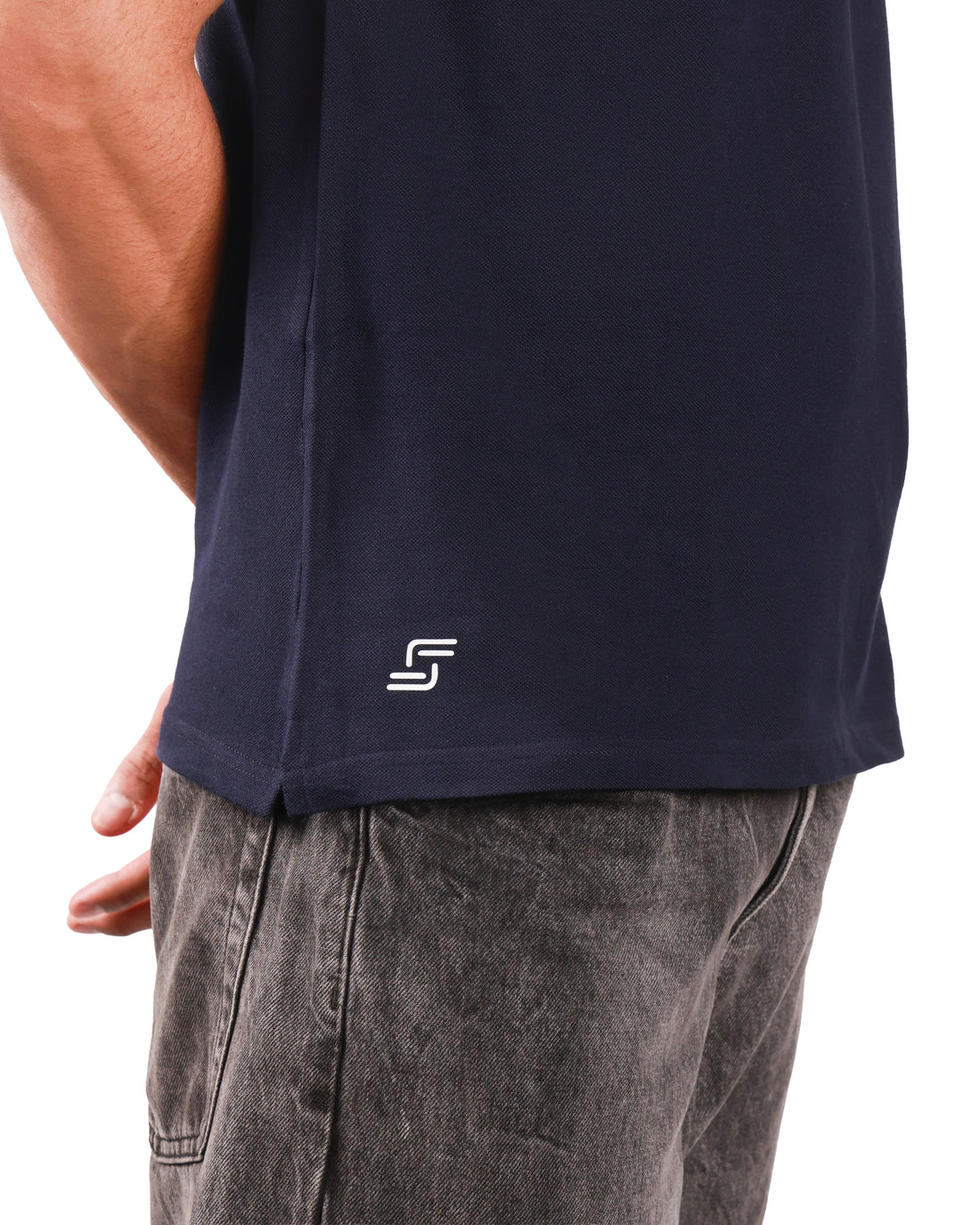 Pure Cotton Polo Tshirt - Navy Blue