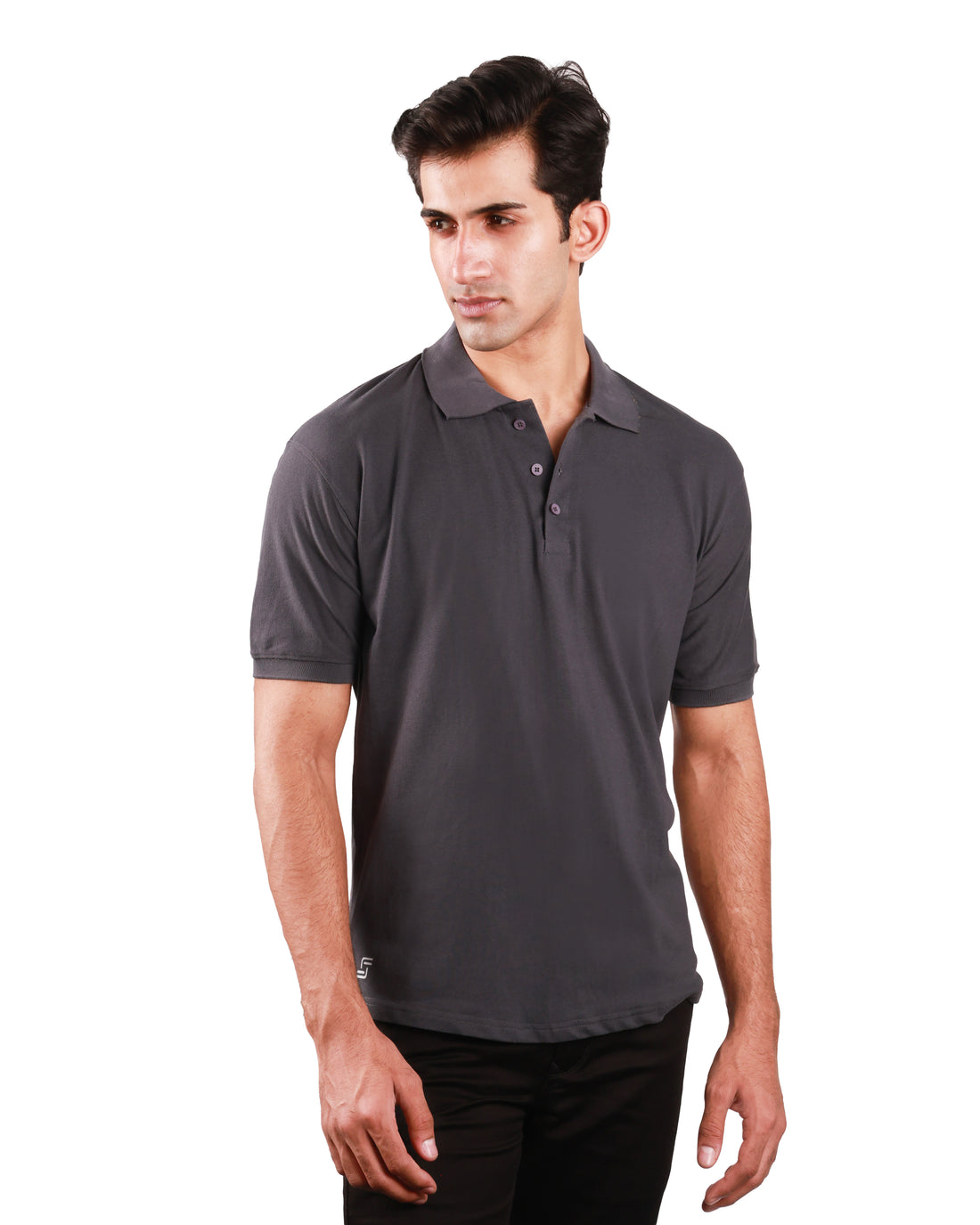 Pure Cotton Polo Tshirt - Iron Grey