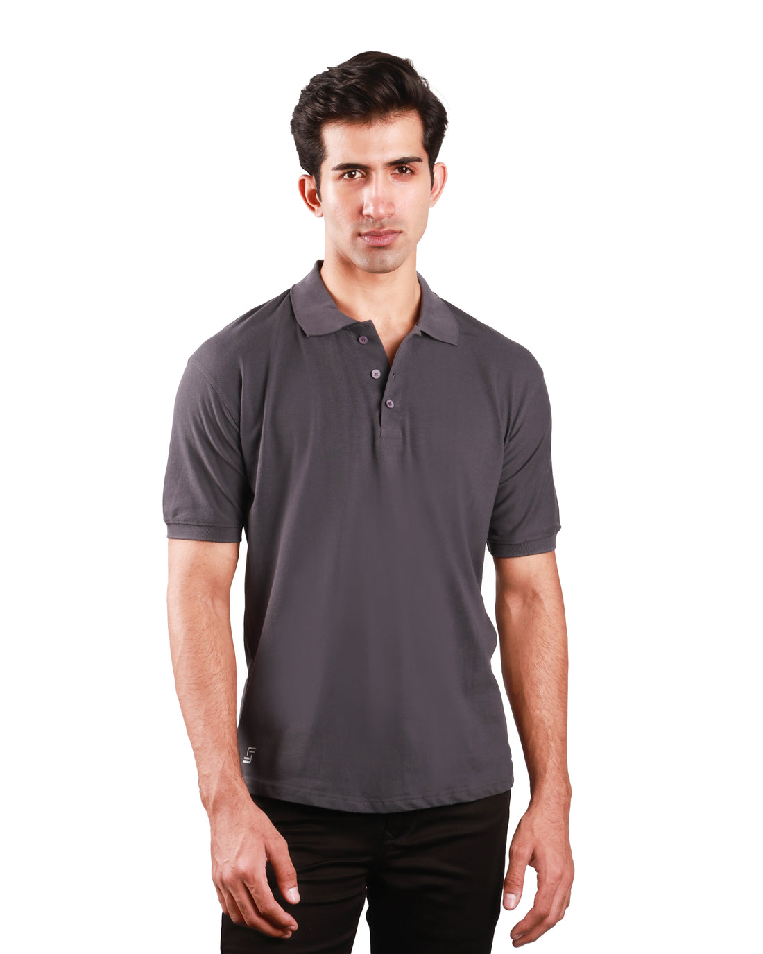 Pure Cotton Polo Tshirt - Iron Grey