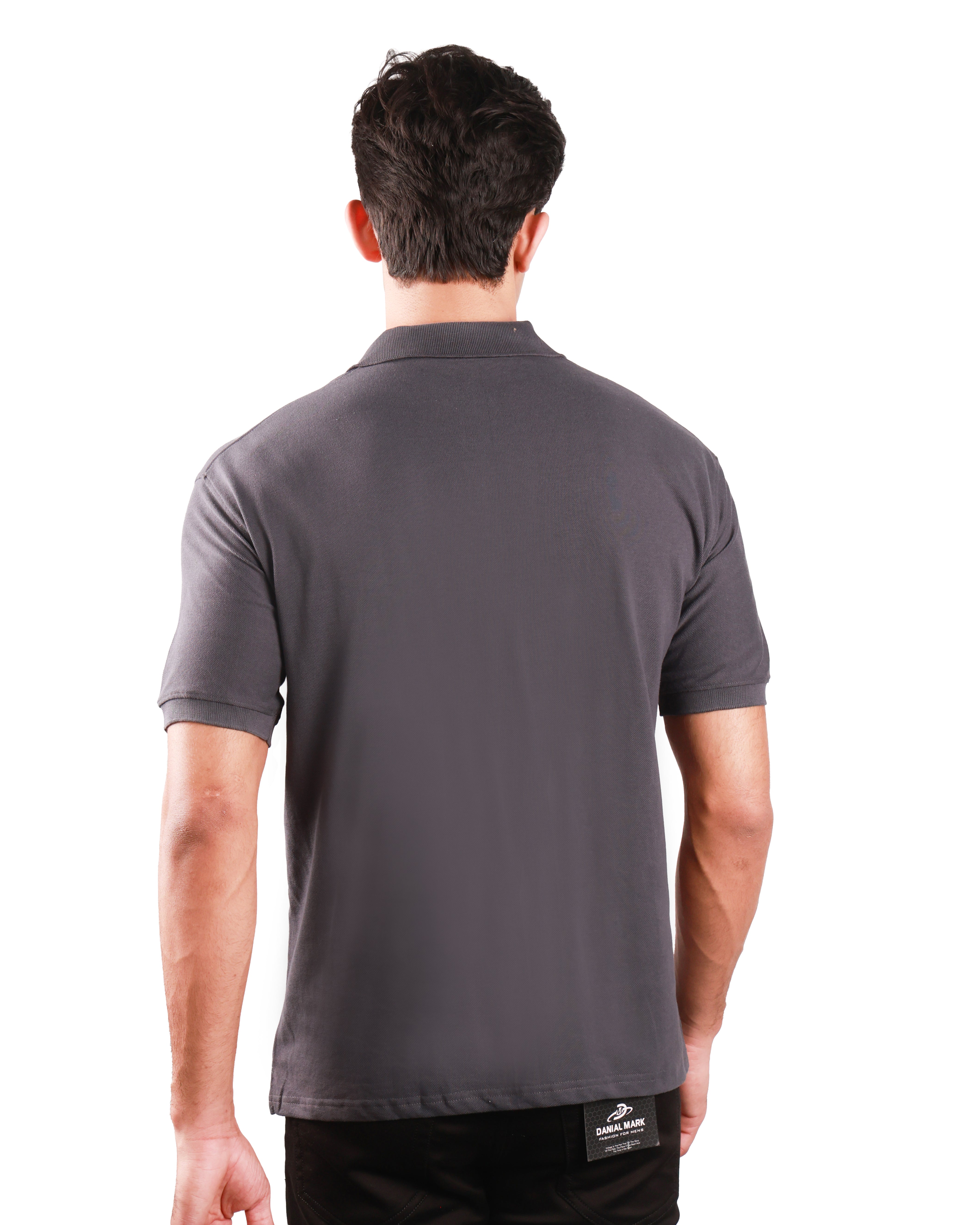 Pure Cotton Polo Tshirt - Iron Grey