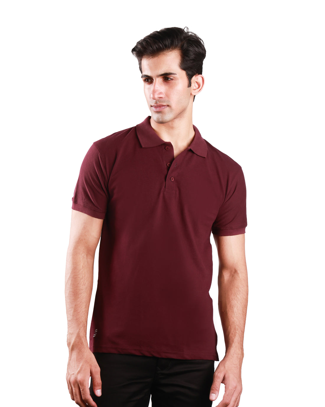 Pure Cotton Polo Tshirt - Wine Red