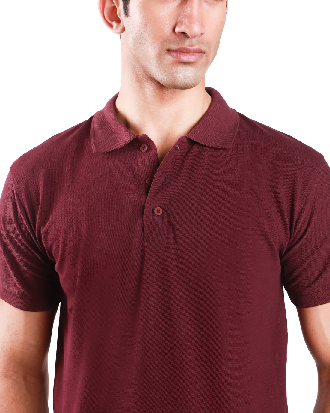 Pure Cotton Polo Tshirt - Wine Red