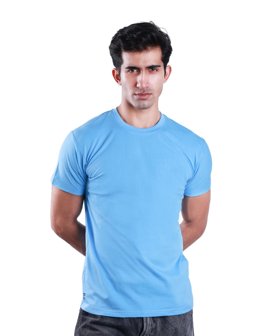 Round neck Cotton Tee - Sky Blue