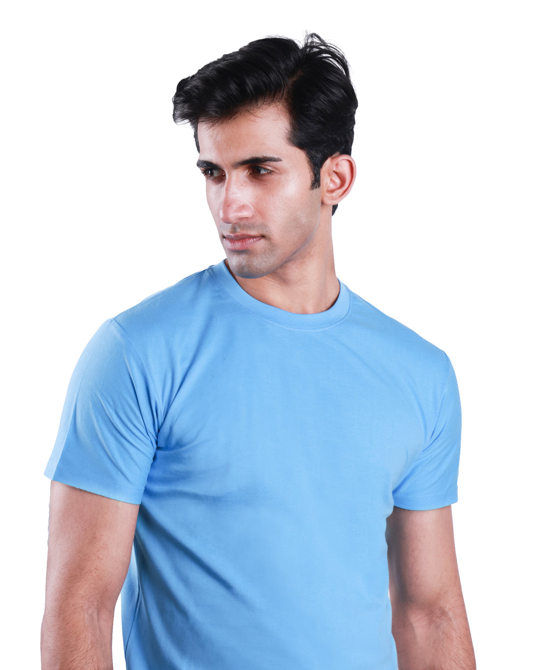 Round neck Cotton Tee - Sky Blue