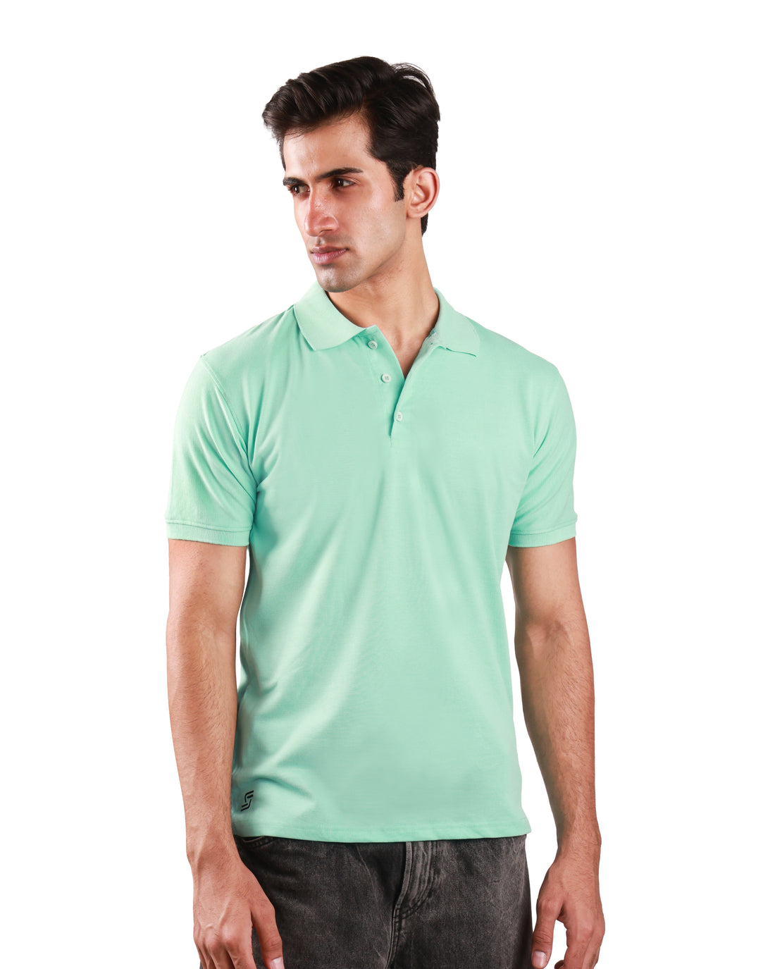 Pure Cotton Polo Tshirt - Sea Blue